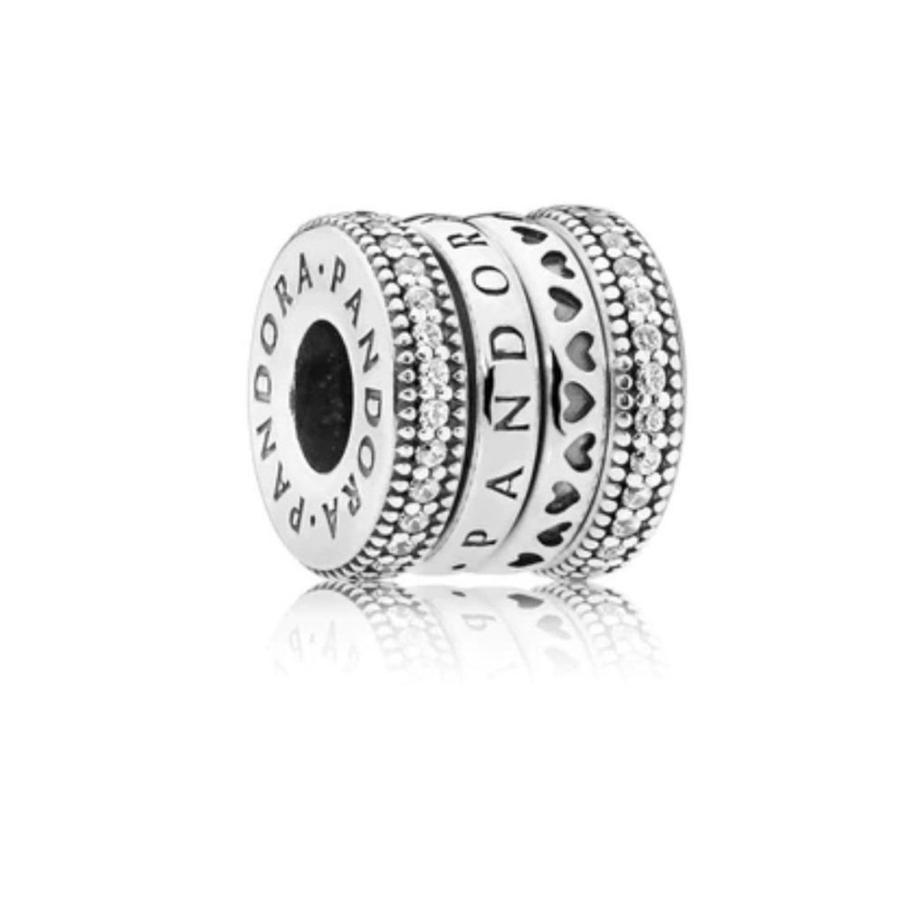 Authentic Pandora Logo & Hearts Charm